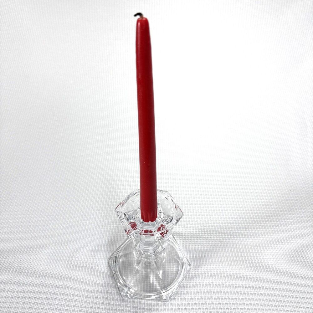 Crystal Teleflora Candle Holder for pillar or taper candles, 5 inches